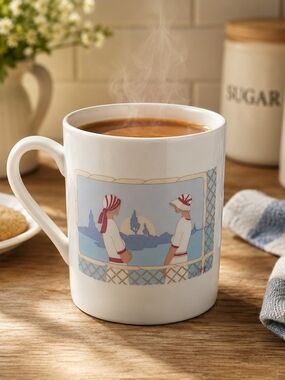 Vintage Royal Sutherland Fine Bone China Mug – England Tea Garden Scene
